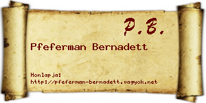 Pfeferman Bernadett névjegykártya